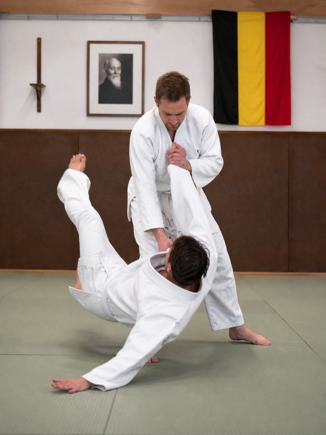 Démonstration d'une projection nage-waza en Wa-Jutsu